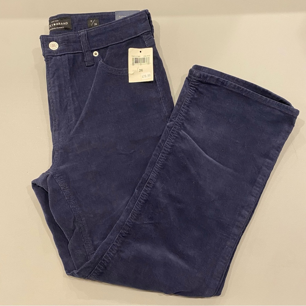 Lucky brand Bridgette cropped flair cord pants